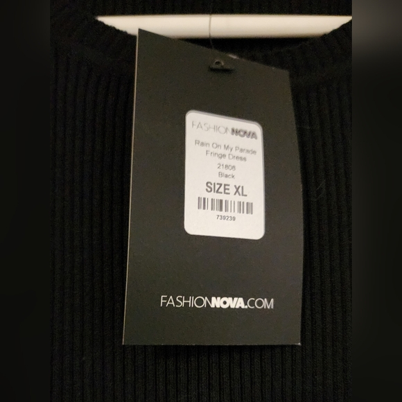 Sexy Black Rock & Roll Bodycon Dress with Fringe - Size XL - Perfection! - Picture 10 of 10